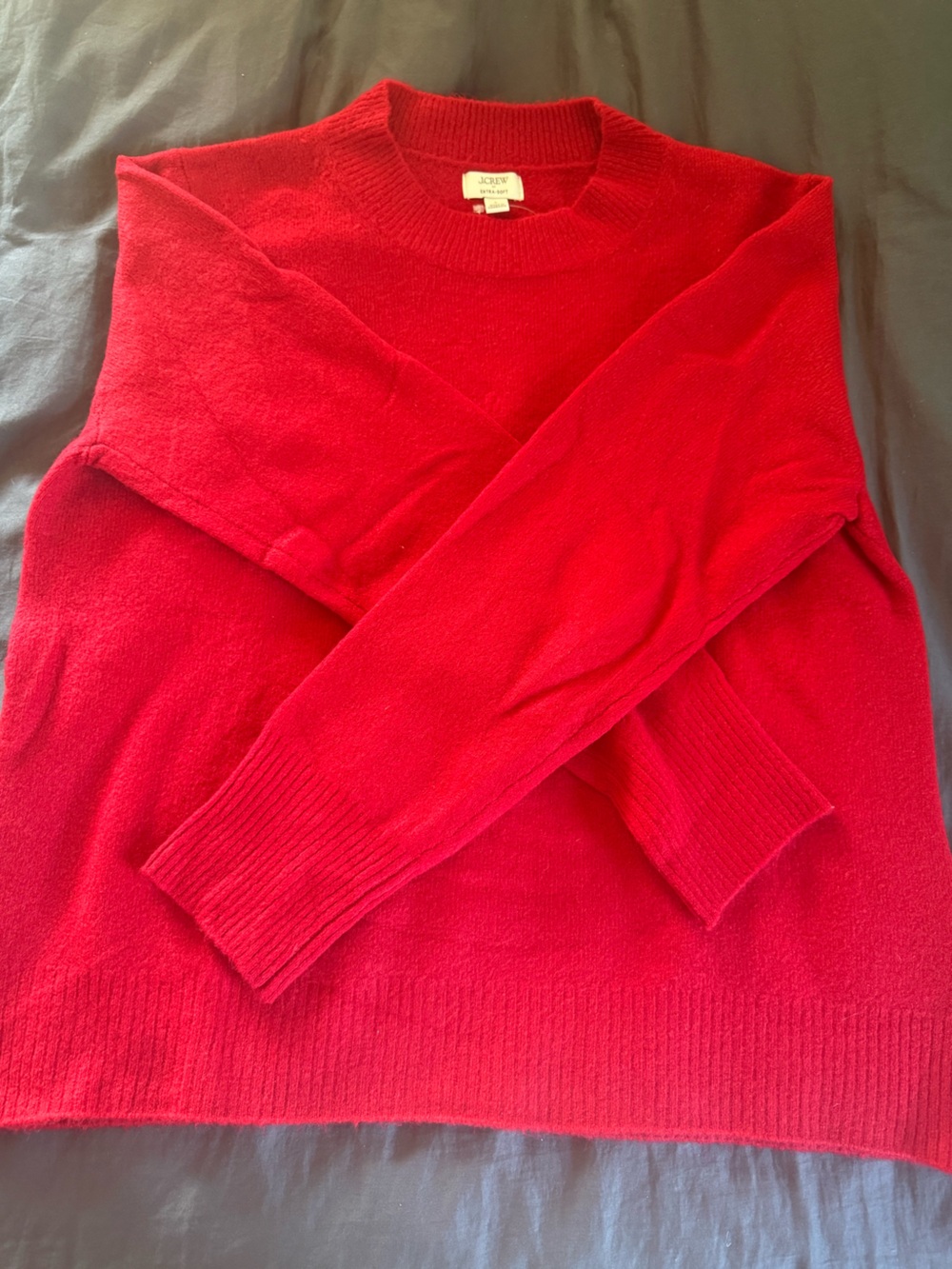 J. Crew Bright Red Crewneck Sweater NWT